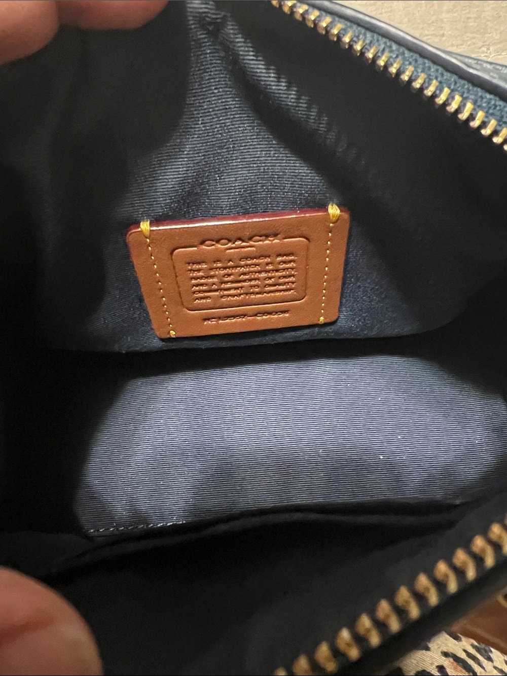 Coach Denim Mini Satchel in Blue with Tan Leather Handles - Picture 4 of 7